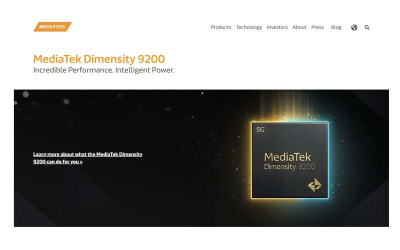 Laman Spesifikasi Mediatek Dimensity 9200