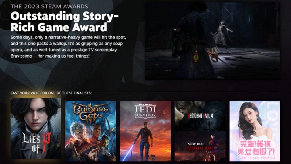 Nominasi ' Outstanding Story-Rich Game' 2023