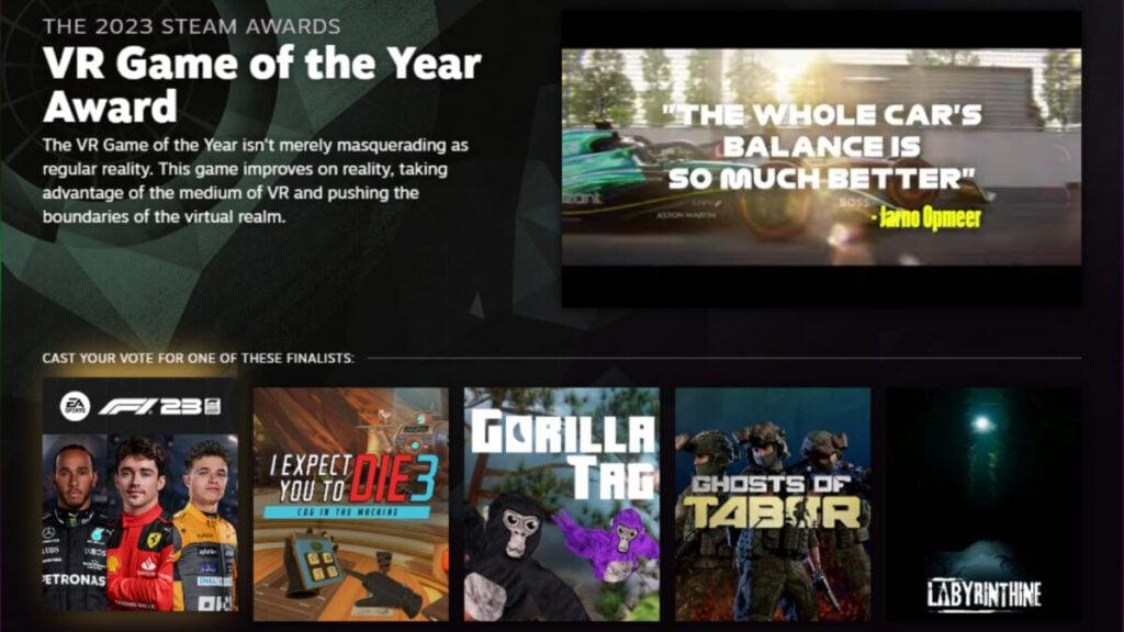 Nominasi 'VR Game Of The Year' 2023